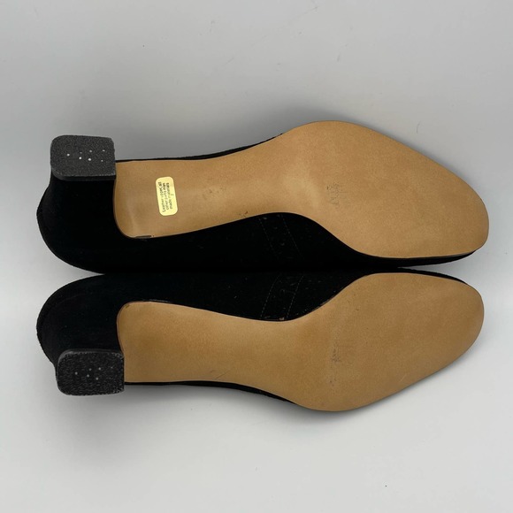 Adore's Womens Die-Cut Heels size 7 Black Suede Leather Chunky Heel Victorian - Picture 9 of 11